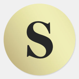 Adesivo Selo de Envelope de Monograma Dourado com Brilho E