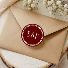 Adesivo Selo de envelope de monograma Marrom elegante