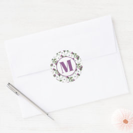Adesivo Selo de Envelope de Monograma Roxo de Cardo