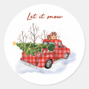 Adesivo Selo de Envelope de Natal de Caminhão Vermelho Let