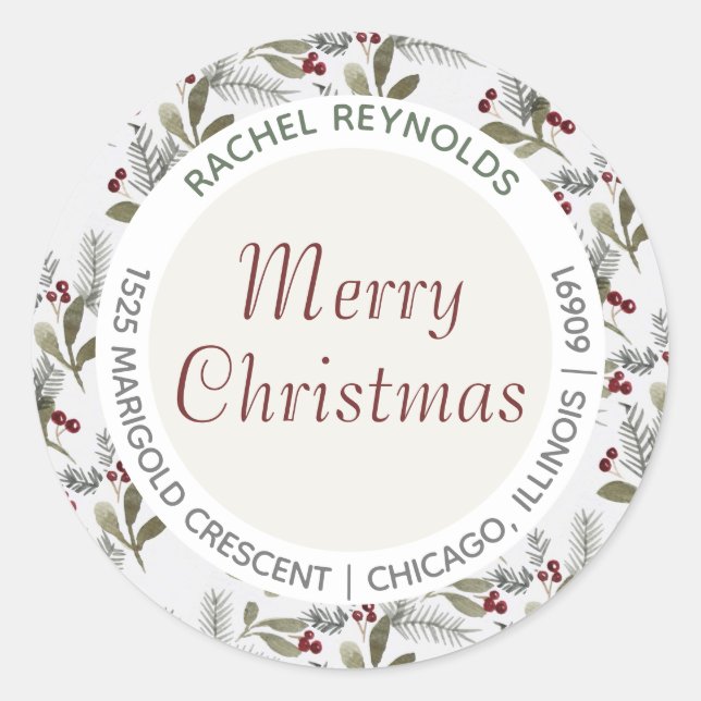 Adesivo Selo de Envelope de Natal do País Moderno (20) (Frente)