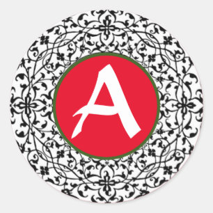 ADESIVO SELO DE ENVELOPE DE NATAL INICIAL PERSONALIZADO