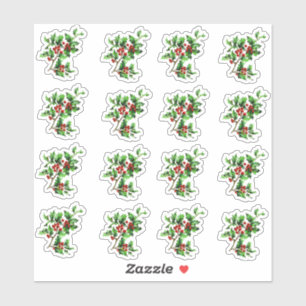 Adesivo Selo de Envelope de Natal Vitoriano Antigo com Aze