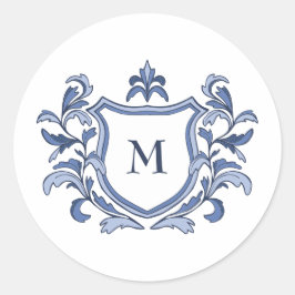 Adesivo Selo de Envelope de Noiva com Monograma de Crista