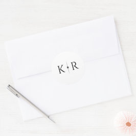 Adesivo Selo de Envelope de Noiva com Monograma Elegante F