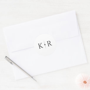 Adesivo Selo de Envelope de Noiva com Monograma Elegante F