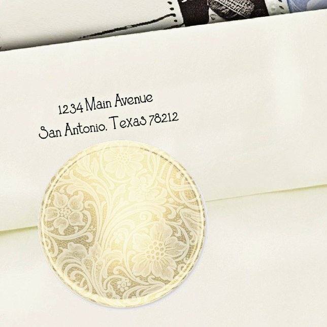 Adesivo Selo de Envelope de Noiva em Renda Dourada (Criador carregado)