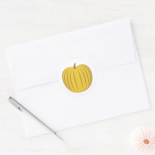 Adesivo Selo de Envelope de Pumpkin Dourado Amarelo