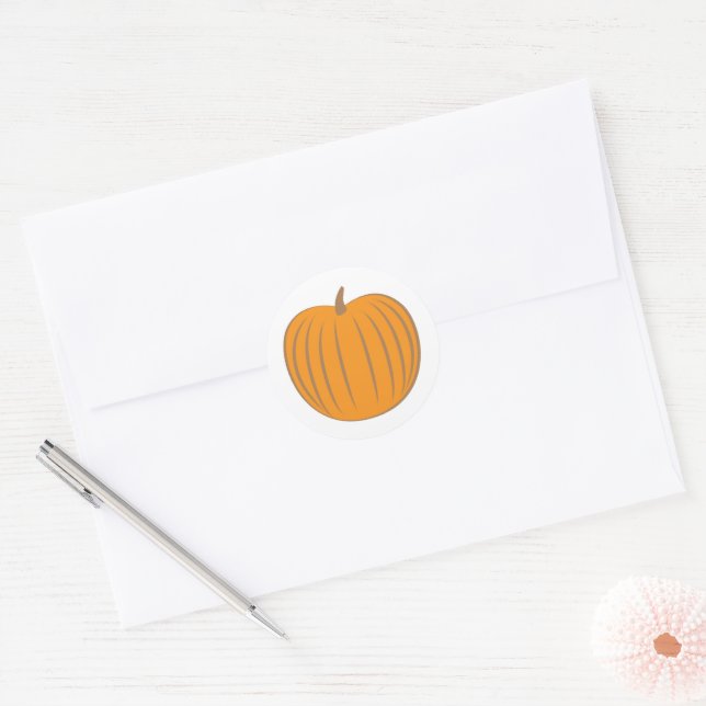 Adesivo Selo de Envelope de Pumpkin Dourado Laranja (Envelope)