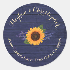 Adesivo Selo de Envelope de Regresso de Sunflower