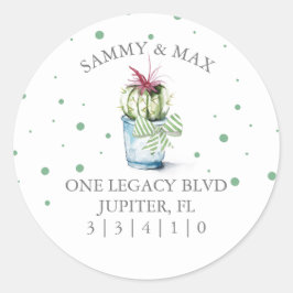 Adesivo Selo de Envelope de Retorno de Cactus Cute
