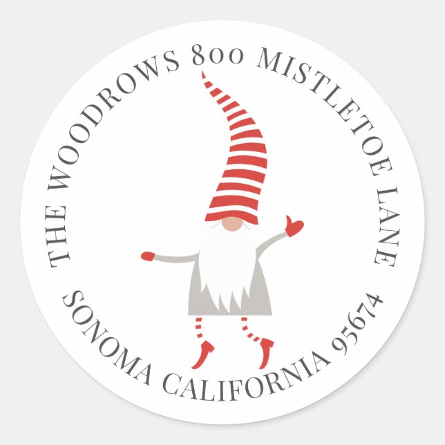 Adesivo Selo de Envelope de Retorno de Natal Gnome (Frente)