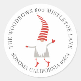 Adesivo Selo de Envelope de Retorno de Natal Gnome