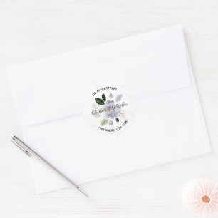 Adesivo Selo de Envelope de Retorno Floral Roxo