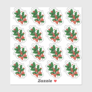 Adesivo Selo de envelope do Arco Holly natais vintages