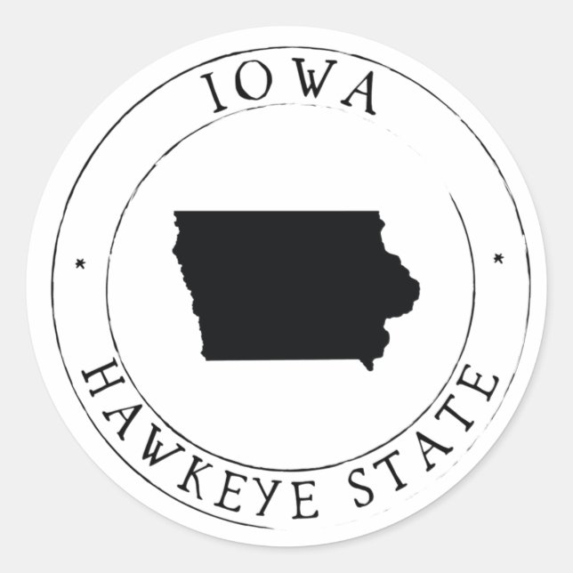 Adesivo Selo de Envelope do Estado de Iowa (Frente)