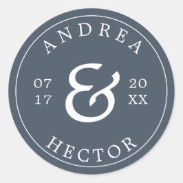 Adesivo Selo de Envelope do Marinho Monograma Elegante