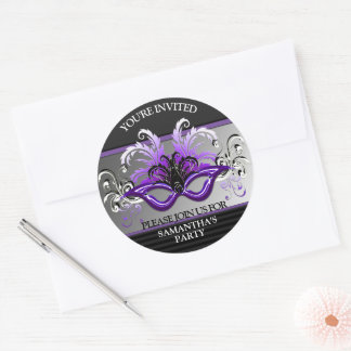 Adesivo Selo de Envelope do Mascarada 16 Purple Sweet