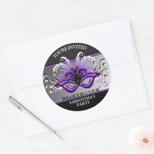 Adesivo Selo de Envelope do Mascarada Purple Sweet 16