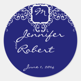 Adesivo Selo de Envelope do Monograma Branco Romance