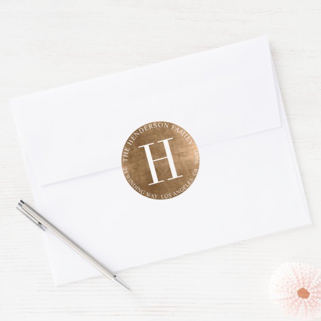 Adesivo Selo de Envelope Dourado com Idade Monograma (Envelope)