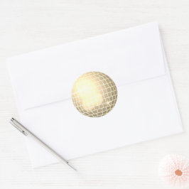 Adesivo Selo de Envelope Dourado do Disco Ball Retro 70s