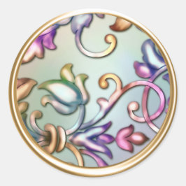 Adesivo Selo de envelope Dourado e arco-íris