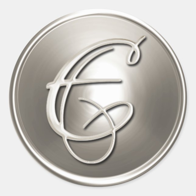 Adesivo Selo de Envelope E Silver Monograma (Frente)