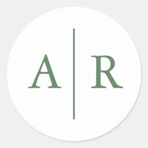 Adesivo Selo de Envelope Elegante Minimalista Verde, Casam