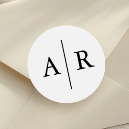 Adesivo Selo de Envelope Elegante Preto e Branco, Casament