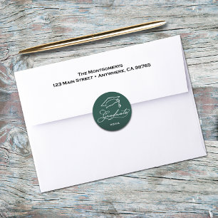 Adesivo Selo de Envelope Escuro Verde para Diploma