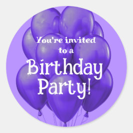 Adesivo Selo de Envelope Festa de aniversário dos Balões R