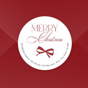 Adesivo Selo de envelope festivo de Natal com escrita verm