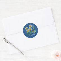 Selo de Envelope Floral Aquarela Pintado à Mão