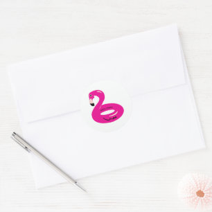 Adesivo Selo de Envelope Flutuador de Piscina Flamingo Fes
