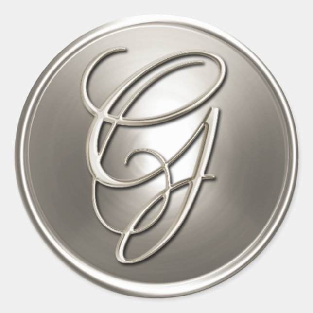 Adesivo Selo de Envelope G Silver Monograma (Frente)