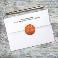 Selo de Envelope Laranja de Rótulo de Formatura