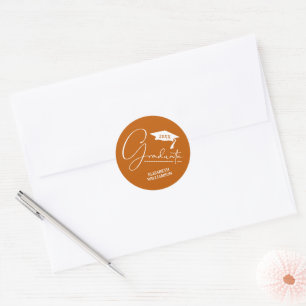 Adesivo Selo de Envelope Laranja Queimado para Festa de Fo
