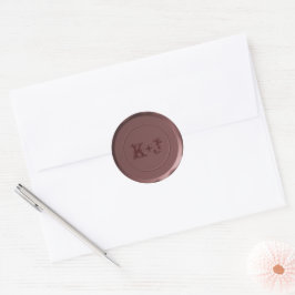 Adesivo Selo de Envelope Monograma - Champanhe Blushing