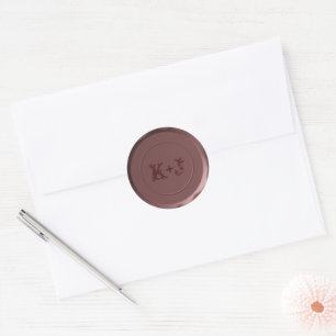 Adesivo Selo de Envelope Monograma - Champanhe Blushing