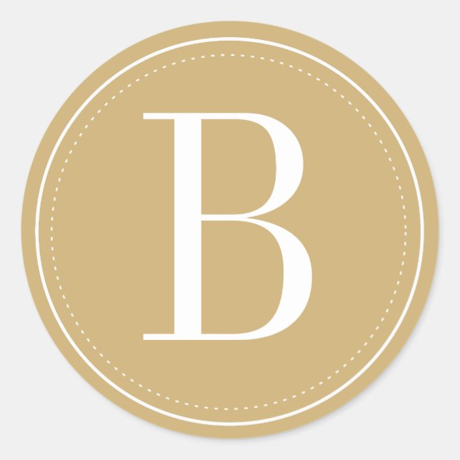 Adesivo Selo de Envelope Monograma Dourado (Frente)