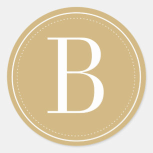 Adesivo Selo de Envelope Monograma Dourado