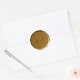 Adesivo Selo de Envelope Monograma - Dourado