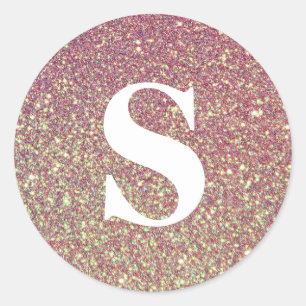 Adesivo Selo de Envelope Monograma Dourado com brilho Eleg