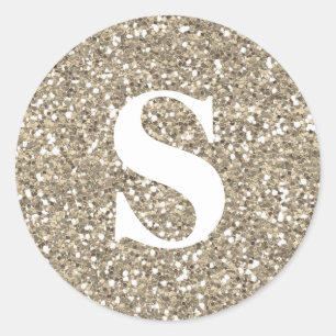 Adesivo Selo de Envelope Monograma Dourado com brilho Eleg