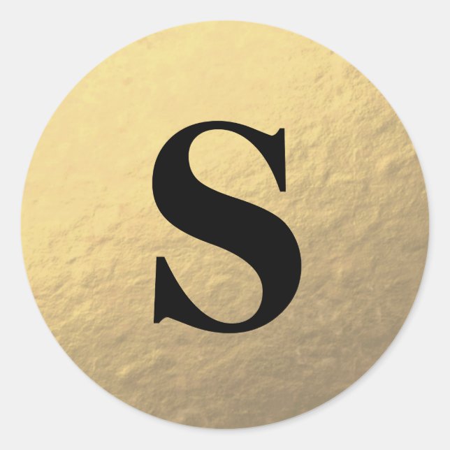 Adesivo Selo de Envelope Monograma Dourado com brilho Eleg (Frente)