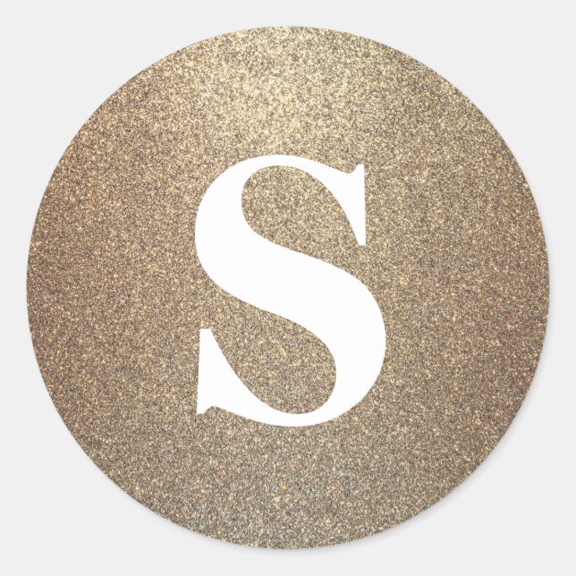 Adesivo Selo de Envelope Monograma Dourado com brilho Eleg (Frente)