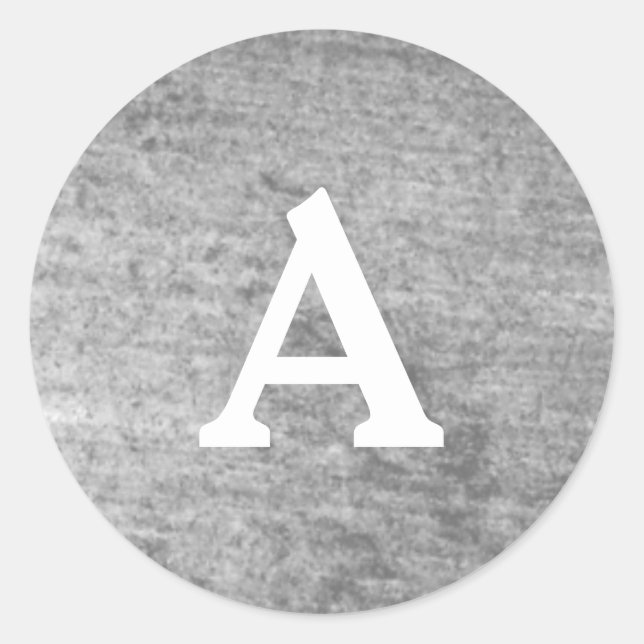 Adesivo Selo de Envelope Monograma Personalizado Branco e  (Frente)