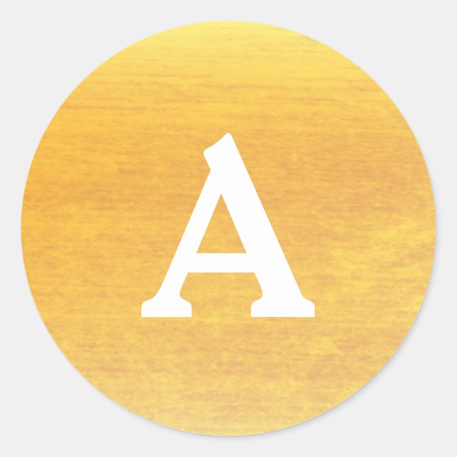 Adesivo Selo de envelope monograma personalizado Dourado e (Frente)