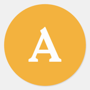 Adesivo Selo de Envelope Monograma Personalizado Laranja e